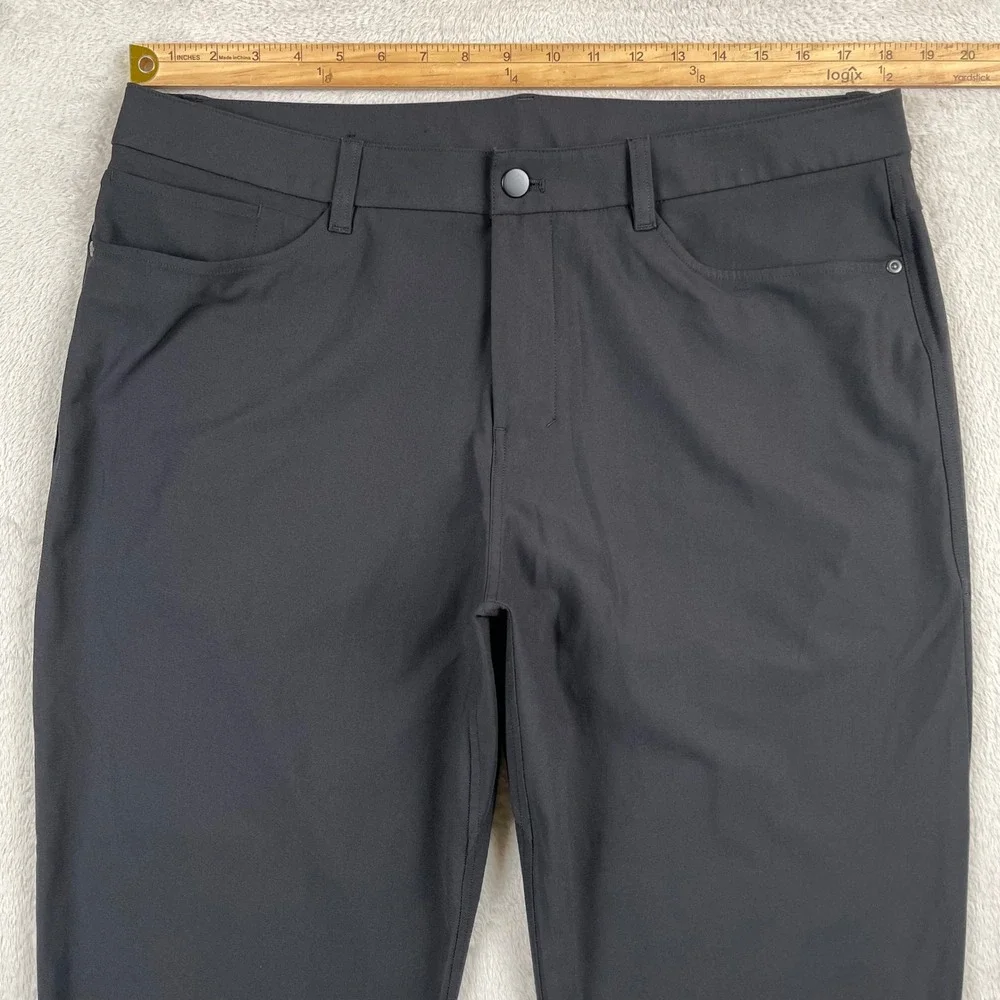 Lululemon ABC Classic Pant Mens 36x27 Black Stretch Golf Preppy Office Commuter